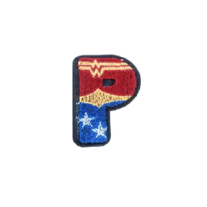 Wonder Woman 'Letter P' Embroidered Patch