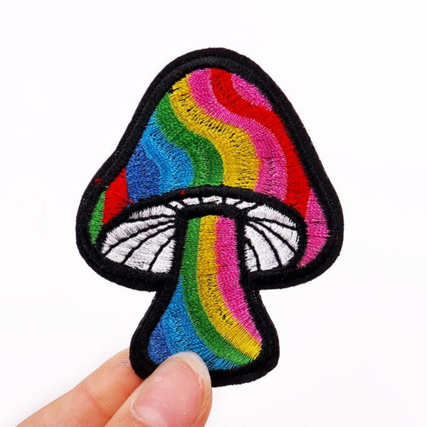 Cute 'Colorful Mushroom' Embroidered Patch