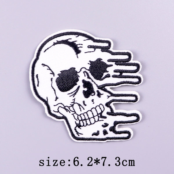 Cool 'Melting Skull' Embroidered Patch