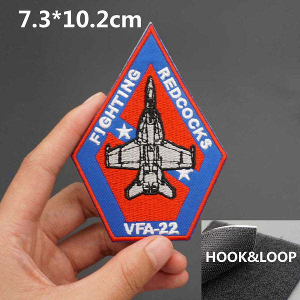 Military Tactical 'Fighting Redcocks VFA-22' Embroidered Velcro Patch