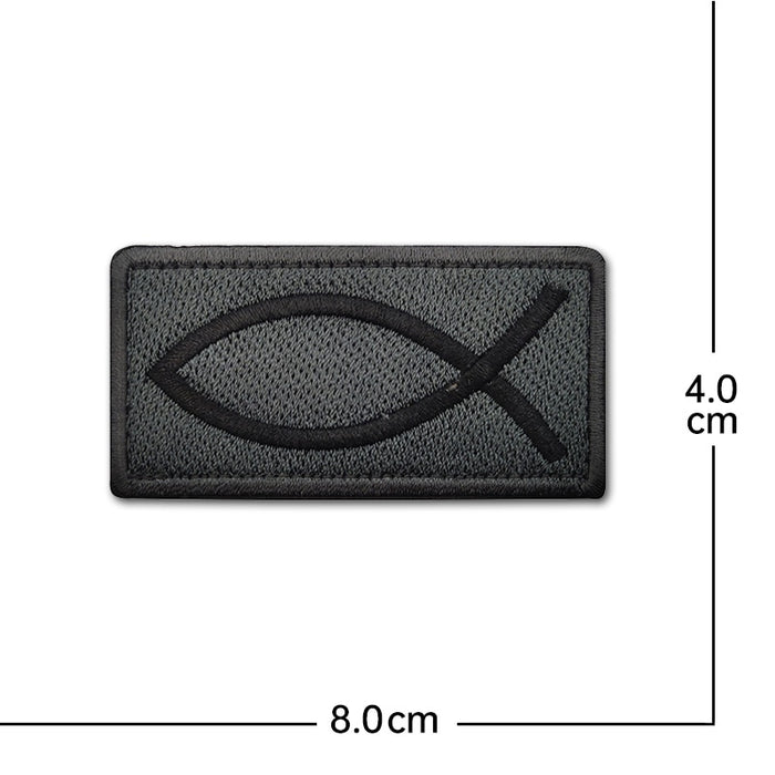 Ichthys Symbol Embroidered Velcro Patch