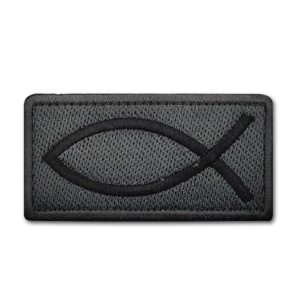 Ichthys Symbol Embroidered Velcro Patch