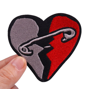 Broken Heart 'Pinned' Embroidered Patch