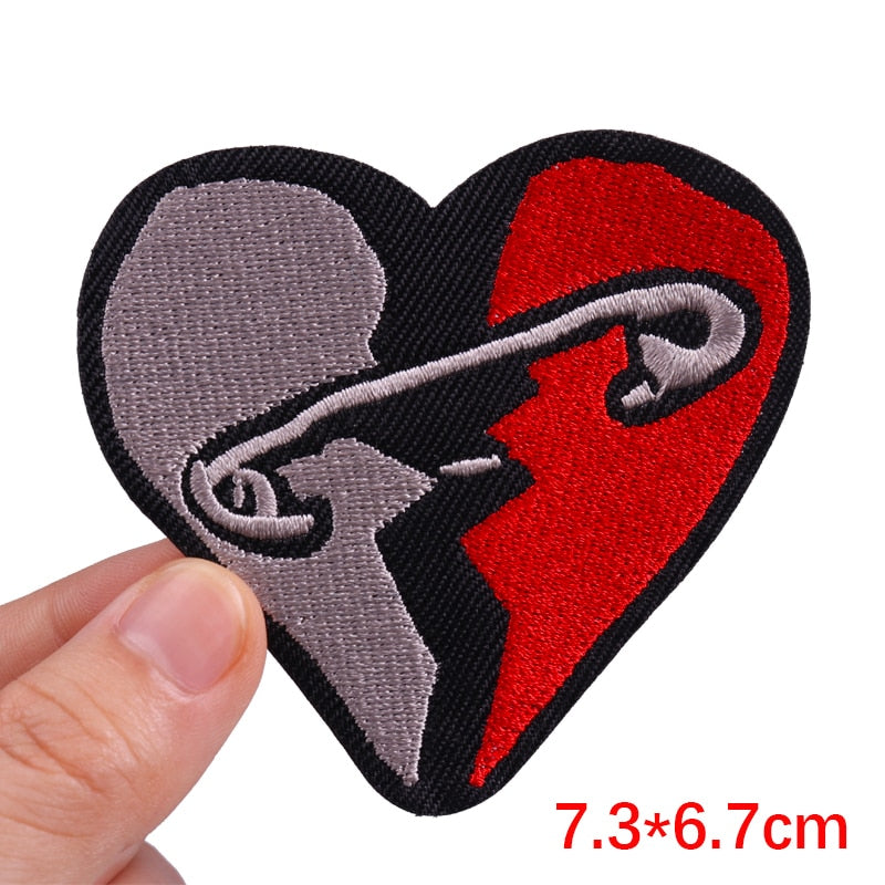 Broken Heart 'Pinned' Embroidered Patch