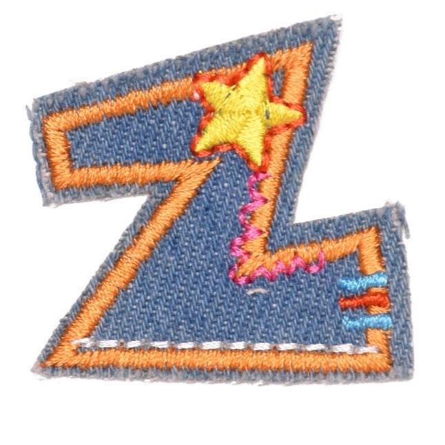 Letter Z 'Denim Letter' Embroidered Patch