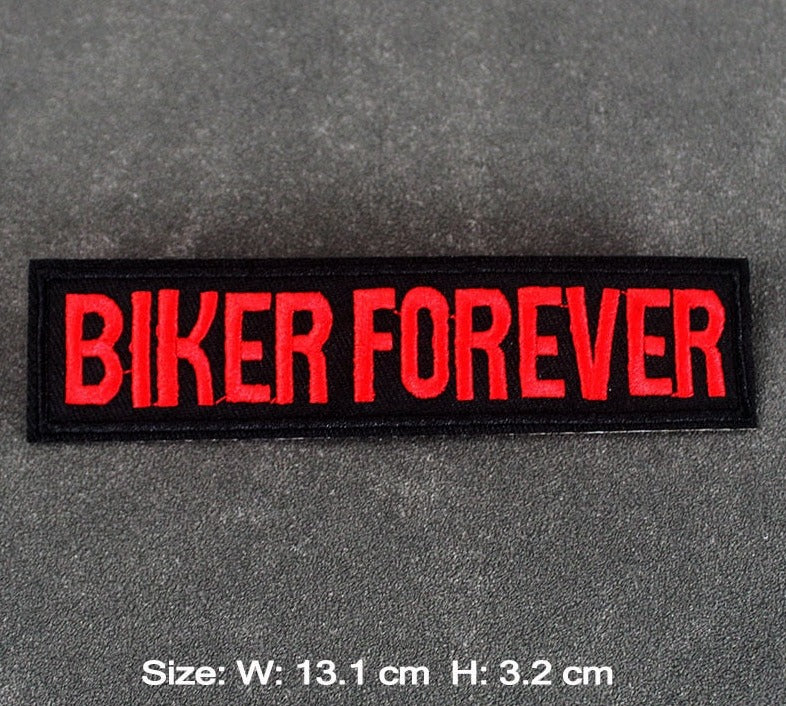 Cool 'Biker Forever' Embroidered Patch
