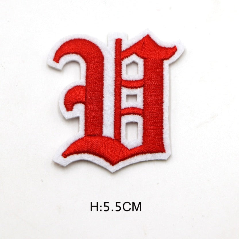 Gothic Font 'Letter V' Embroidered Patch