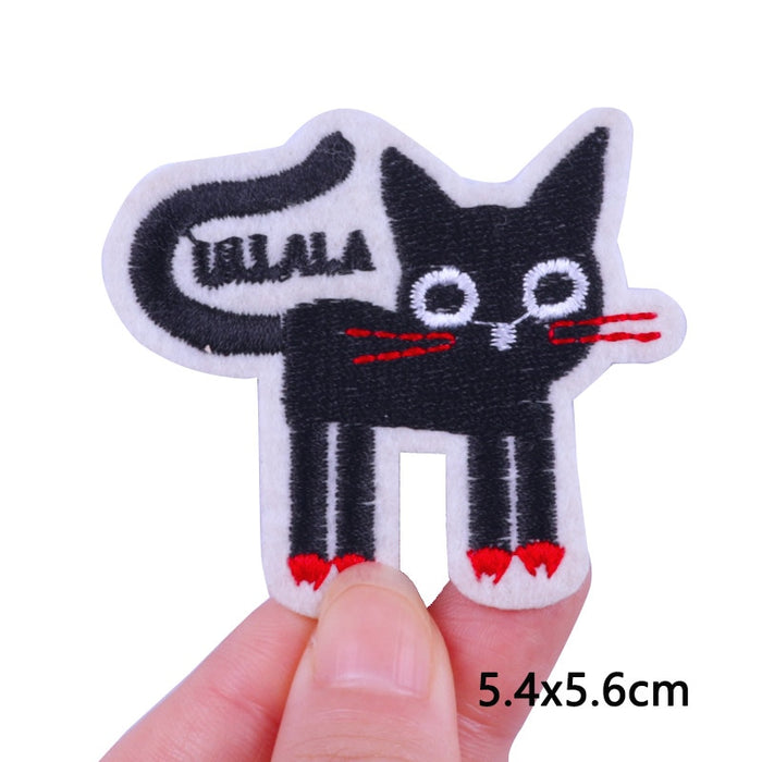 Black Cat 'Ullala | Standing' Embroidered Velcro Patch
