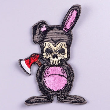 Skull 'Halloween Rabbit Costume' Embroidered Velcro Patch