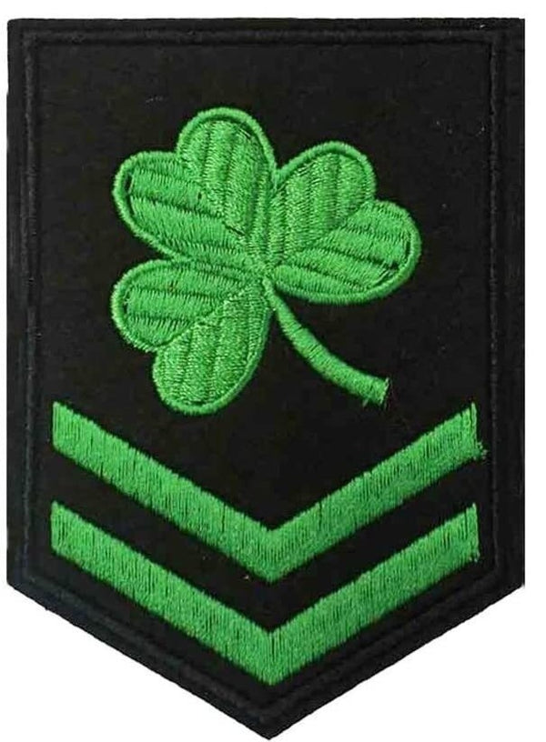 Military Tactical 'Green Irish Clover' Embroidered Velcro Patch