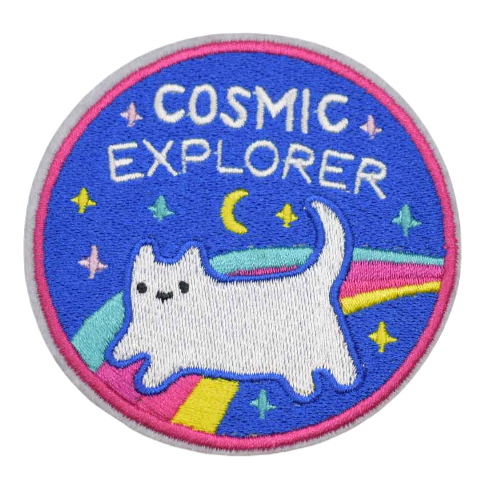 Cute 'Cosmic Explorer Cat' Embroidered Patch