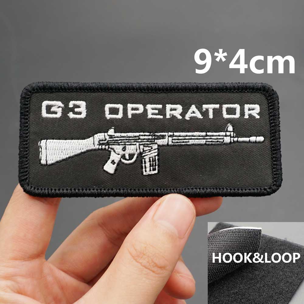 Military Tactical 'G3 Operator Rifle' Embroidered Velcro Patch