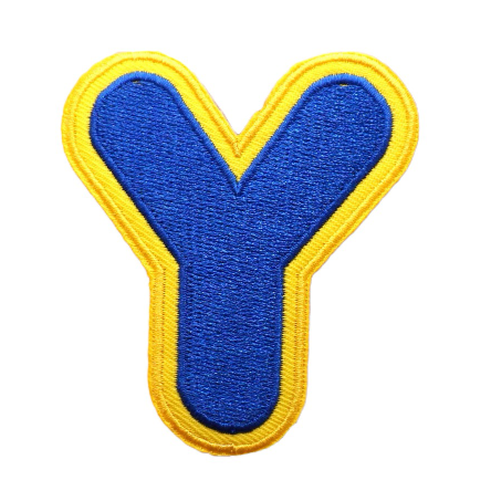 Big Letter Y 'Yellow and Blue' Embroidered Patch