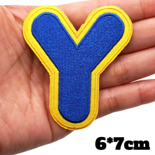 Big Letter Y 'Yellow and Blue' Embroidered Patch