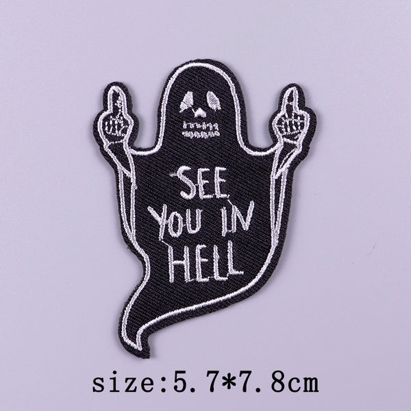 Black Ghost 'See You In H*** | F**k U' Embroidered Patch