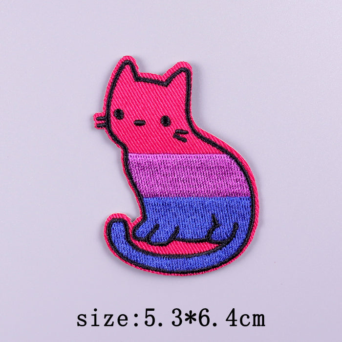 LGBTQ+ 'Pride Cat | Tricolor' Embroidered Velcro Patch