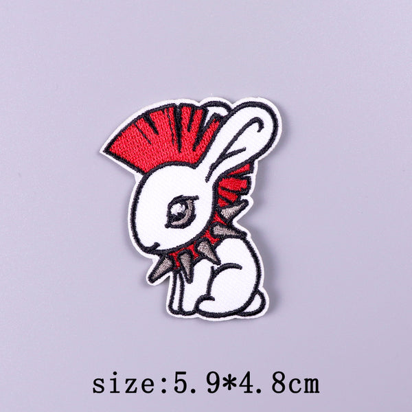 Cute 'Punk Bunny' Embroidered Patch