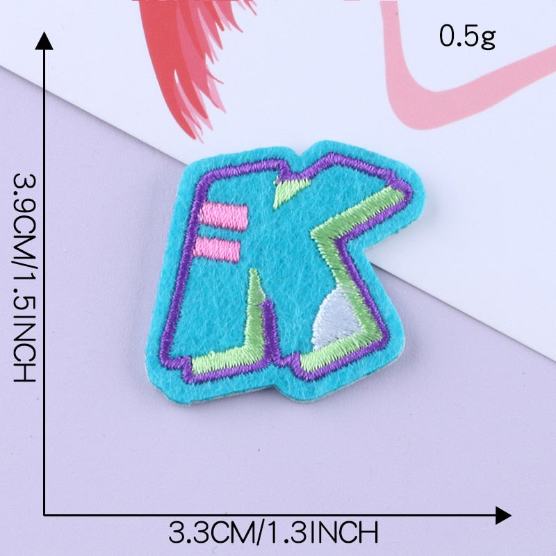 Cute Letter K 'Colorful' Embroidered Patch