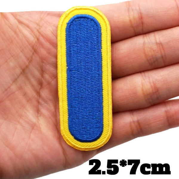 Small Letter L 'Yellow and Blue' Embroidered Patch