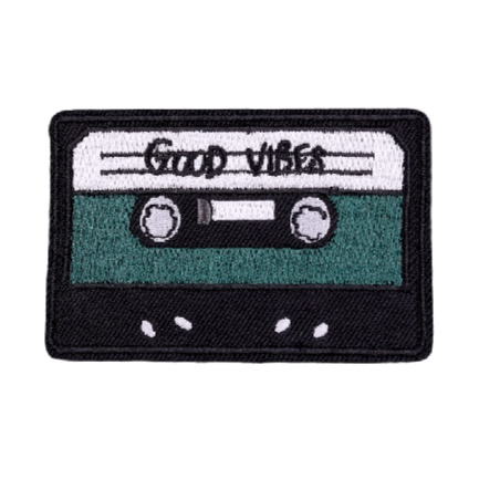 Cassette Tape 'Good Vibes' Embroidered Patch