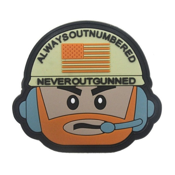 American Flag 'Always Outnumbered Never Outgunned' PVC Rubber Velcro Patch