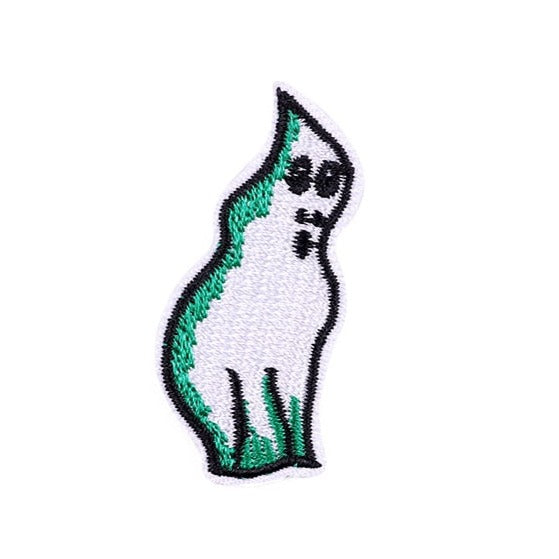 Halloween 'Serious Ghost | Sitting' Embroidered Patch