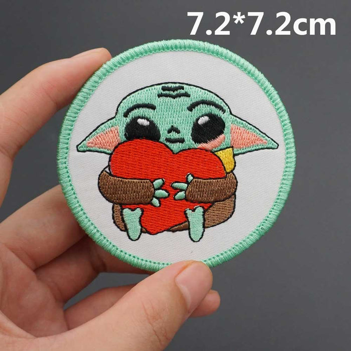 Star Wars 'Baby Yoda | Hugging Heart | Round' Embroidered Patch