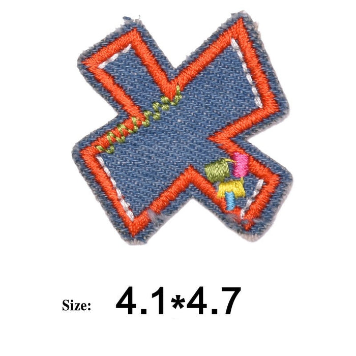 Letter X 'Denim Letter' Embroidered Patch