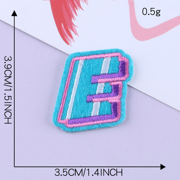 Cute Letter E 'Colorful' Embroidered Patch