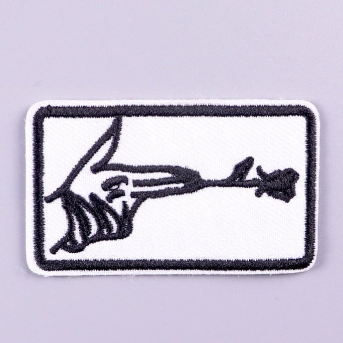 Cool 'Finger Gun & Flower' Embroidered Velcro Patch