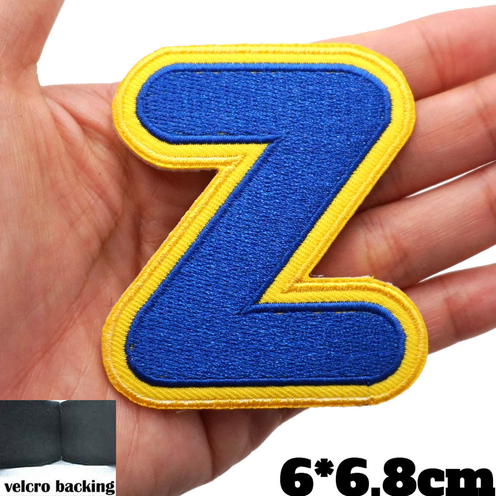 Big Letter Z 'Yellow and Blue' Embroidered Velcro Patch