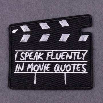 Clapperboard 'I Speak Fluently In Movie Quotes' Embroidered Patch