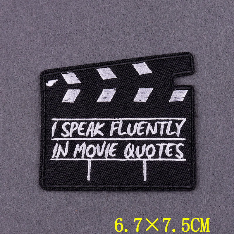 Clapperboard 'I Speak Fluently In Movie Quotes' Embroidered Patch