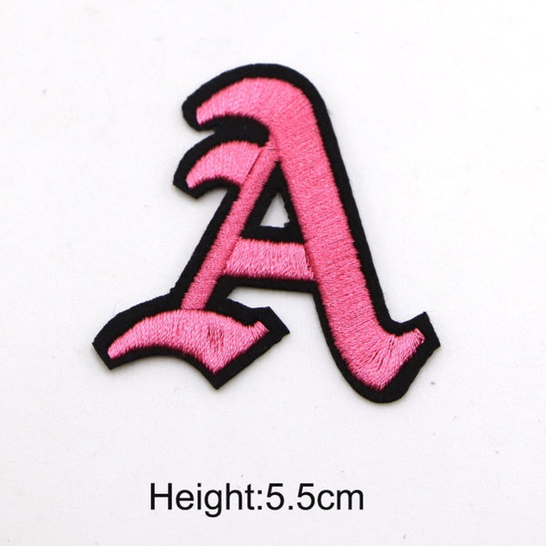 Gothic Font 'Letter A | Pink' Embroidered Patch