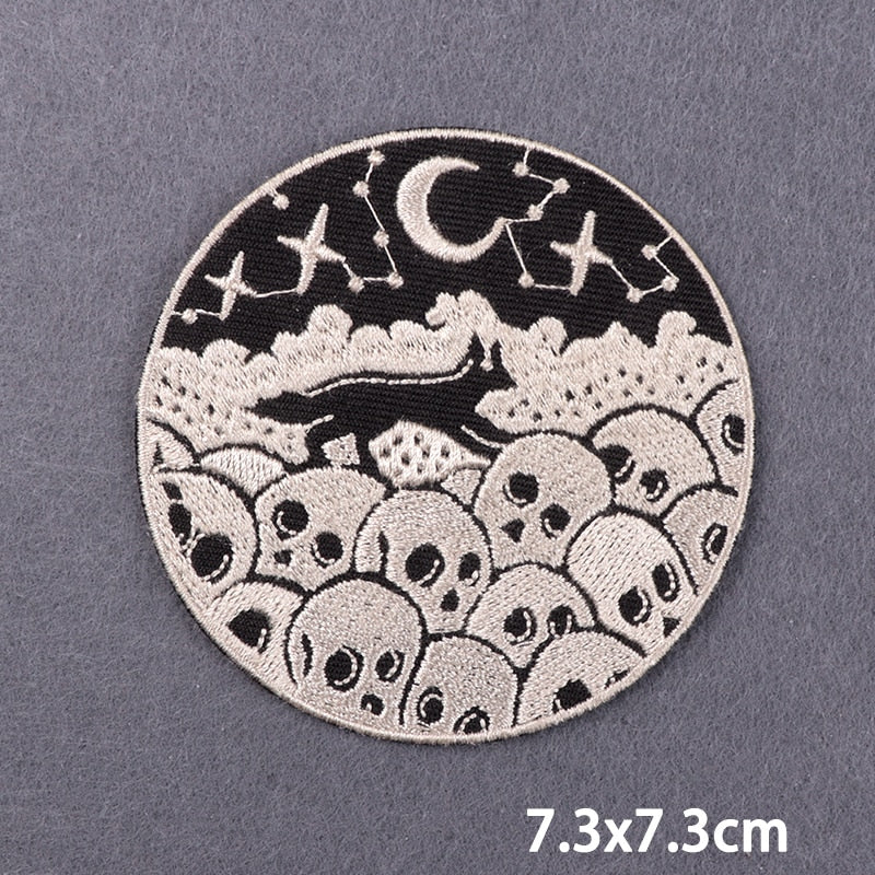 Creepy Skulls 'Starry Night' Embroidered Patch