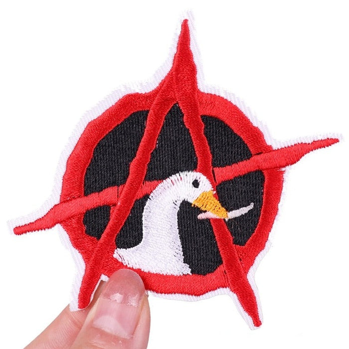 Anarchy Symbol 'Peeking Goose' Embroidered Patch