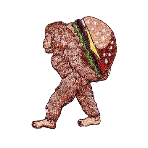 Gorilla 'Carrying A Hamburger | Walking' Embroidered Patch