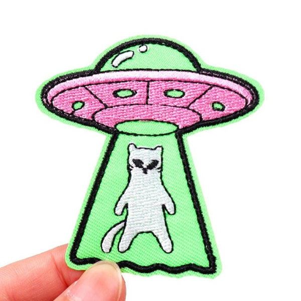 UFO 'White Cat Abduction' Embroidered Patch