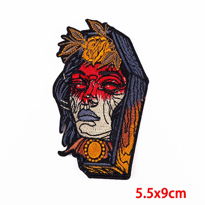 Halloween 'Demon Girl In Coffin' Embroidered Patch