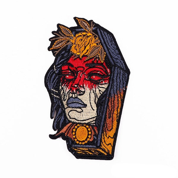 Halloween 'Demon Girl In Coffin' Embroidered Patch