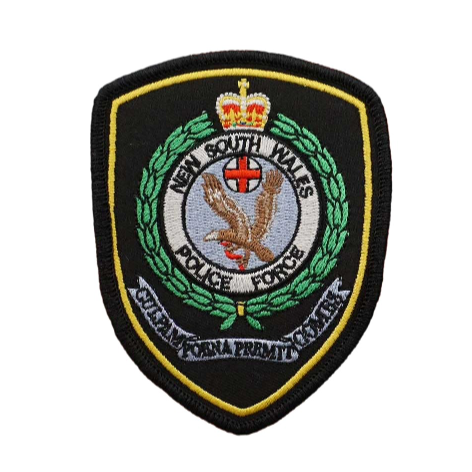 Emblem 'New South Wales Police Force' Embroidered Velcro Patch