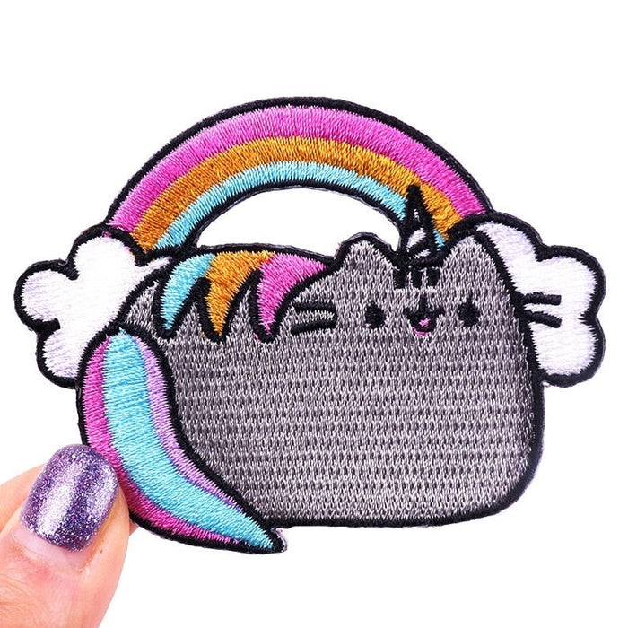 Cute 'Pusheen Unicorn Cat | Rainbow' Embroidered Patch