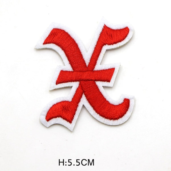 Gothic Font 'Letter X' Embroidered Patch