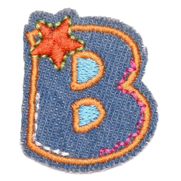 Letter B 'Denim Letter' Embroidered Patch