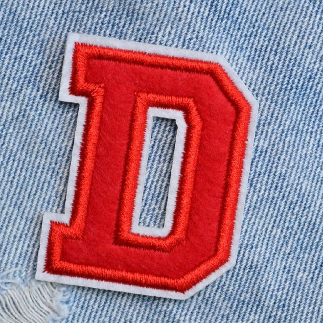 Letter D 'Red' Embroidered Patch
