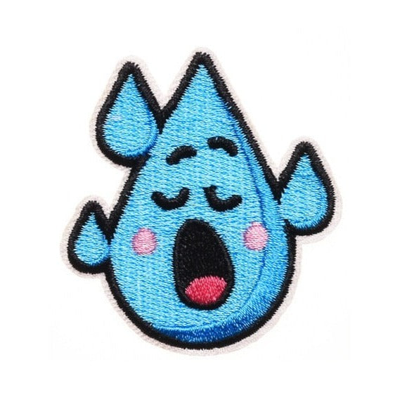 Cute 'Raindrops | Yawning' Embroidered Patch