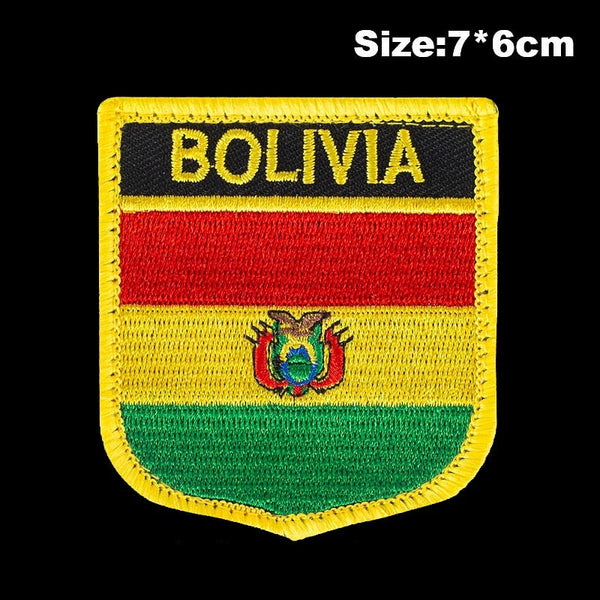 Bolivia Flag Embroidered Velcro Patch