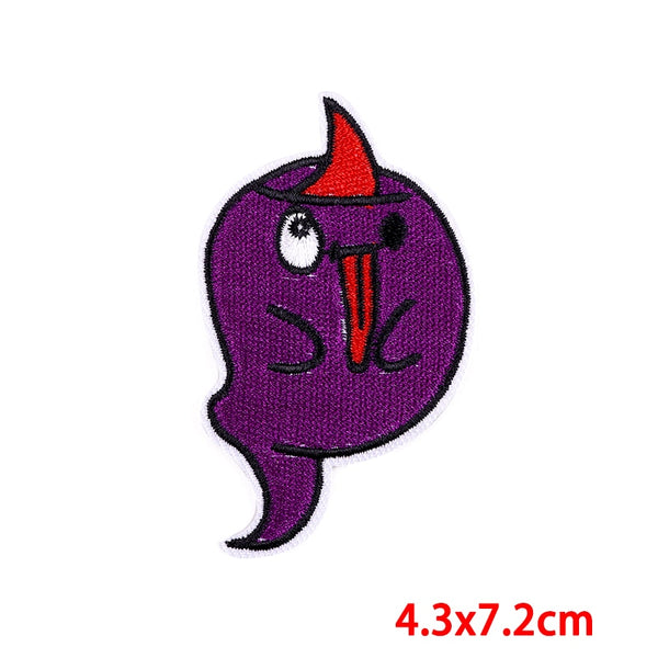 Halloween 'Purple Ghost | One Horn' Embroidered Patch