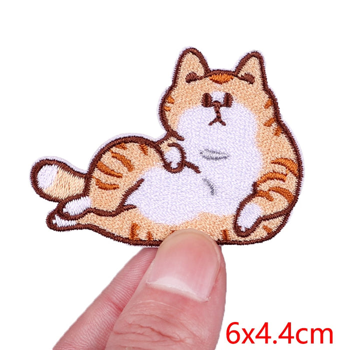 Orange Cat 'Posing' Embroidered Patch
