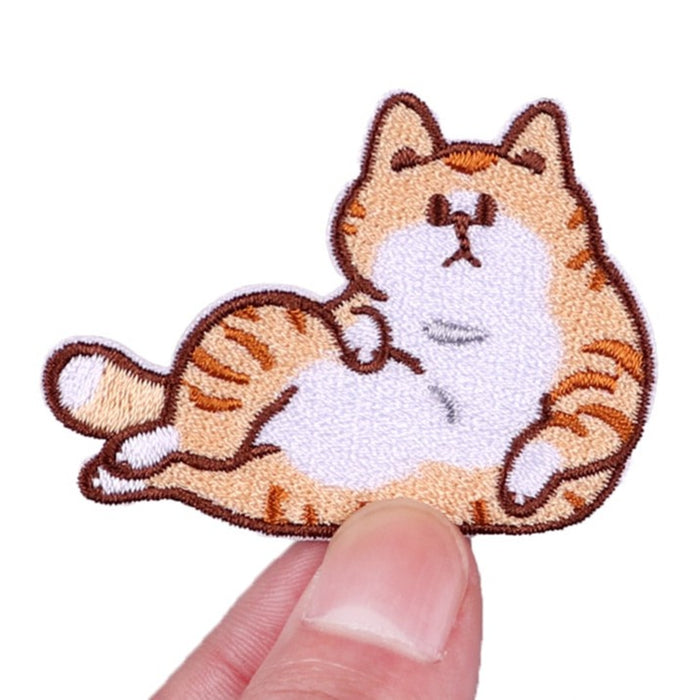 Orange Cat 'Posing' Embroidered Patch